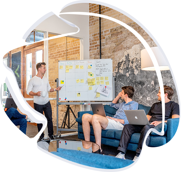 Digital marketing team analyzing data